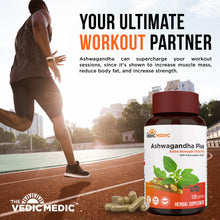 Load image into Gallery viewer, Organic Ashwagandha Capsules with Black Pepper Extract - Stress Relief, Mood Enhancer, Energy Support - Non-GMO, Vegan, Gluten Free - 120 Capsules